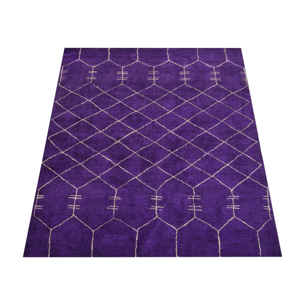 Vedika Hand Knotted Silk Blue Area Rug