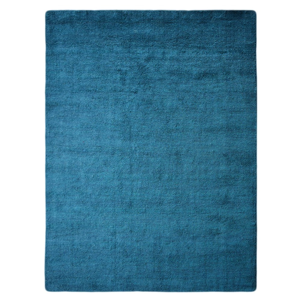 Solid Hand Knotted Silk & Wool Rug