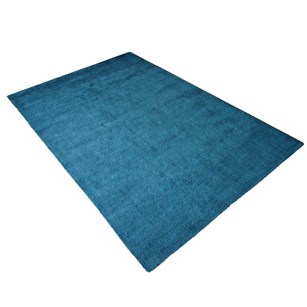 Solid Hand Knotted Silk & Wool Rug