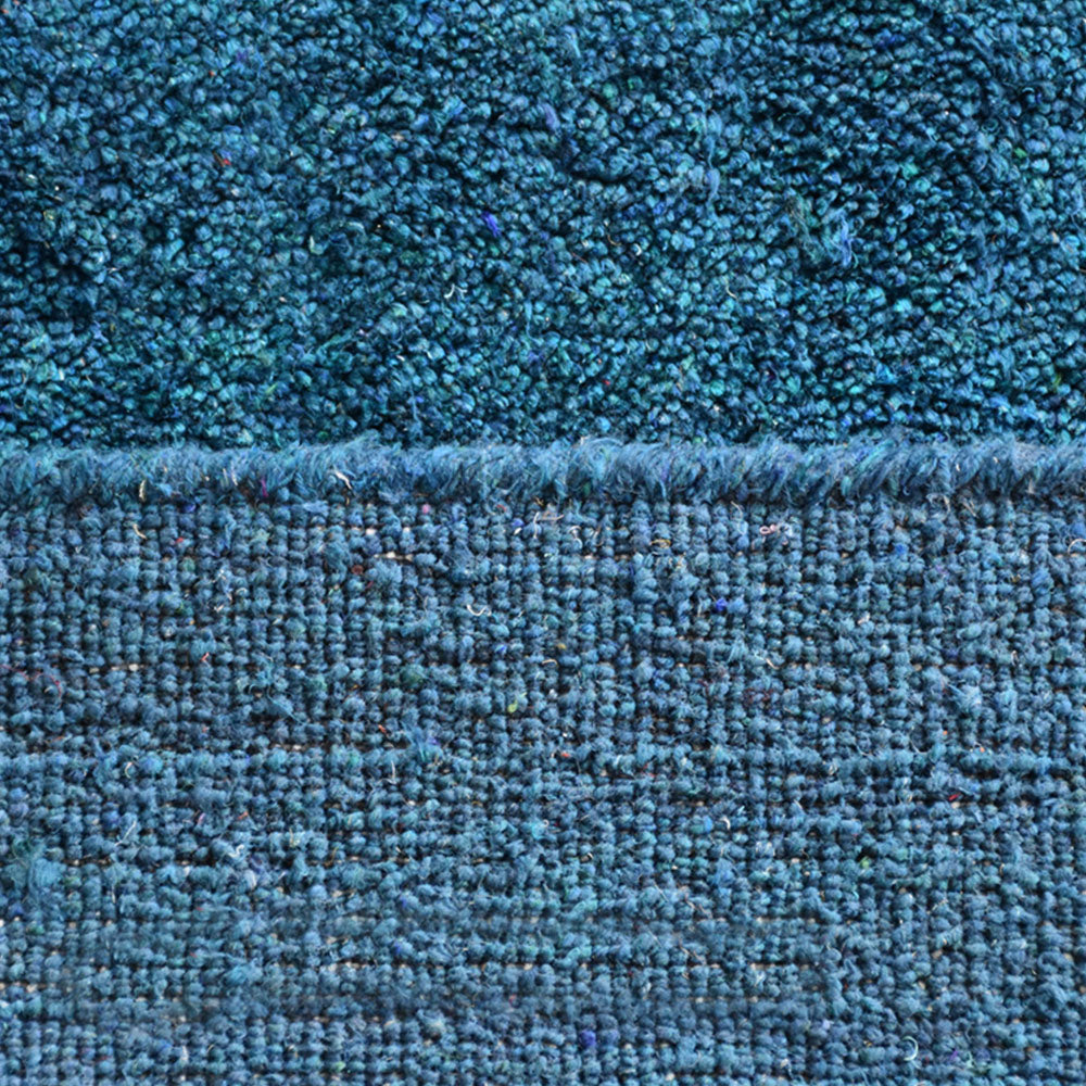 Solid Hand Knotted Silk & Wool Rug