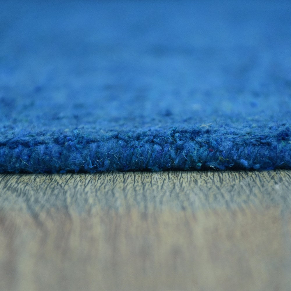 Solid Hand Knotted Silk & Wool Rug