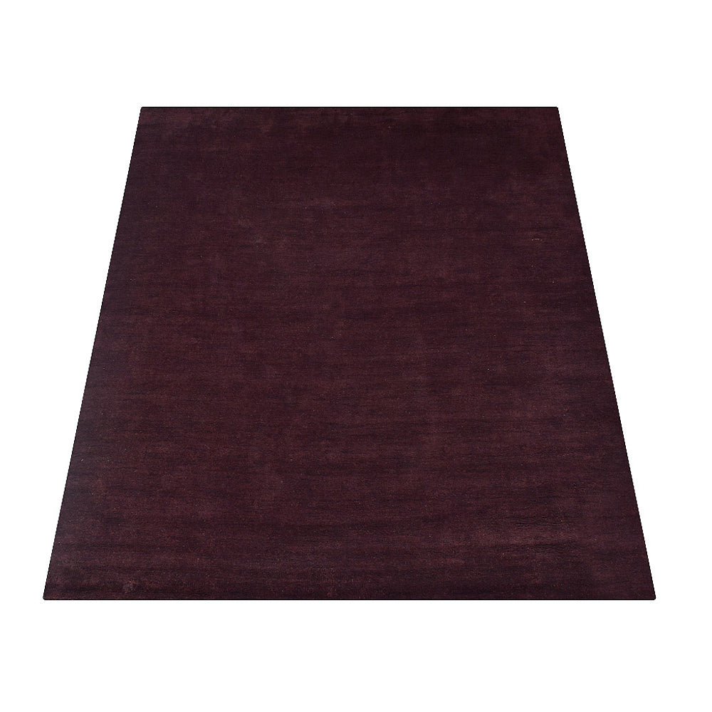Solid Hand Knotted Silk & Wool Rug