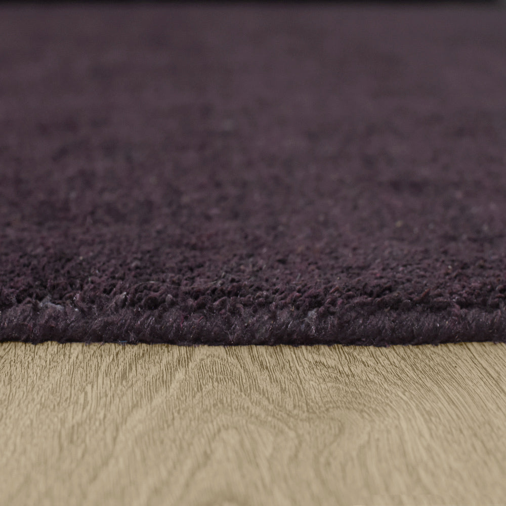 Solid Hand Knotted Silk & Wool Rug