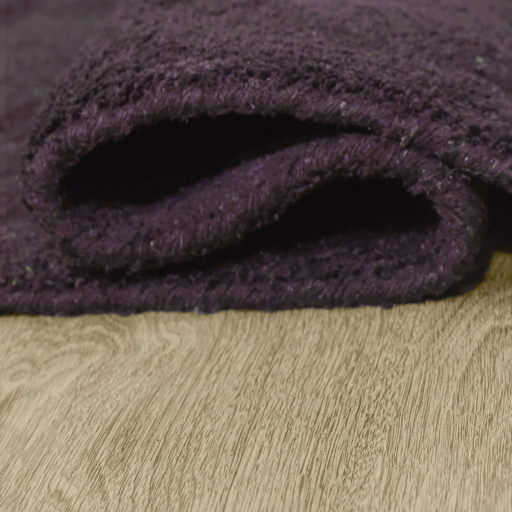 Solid Hand Knotted Silk & Wool Rug