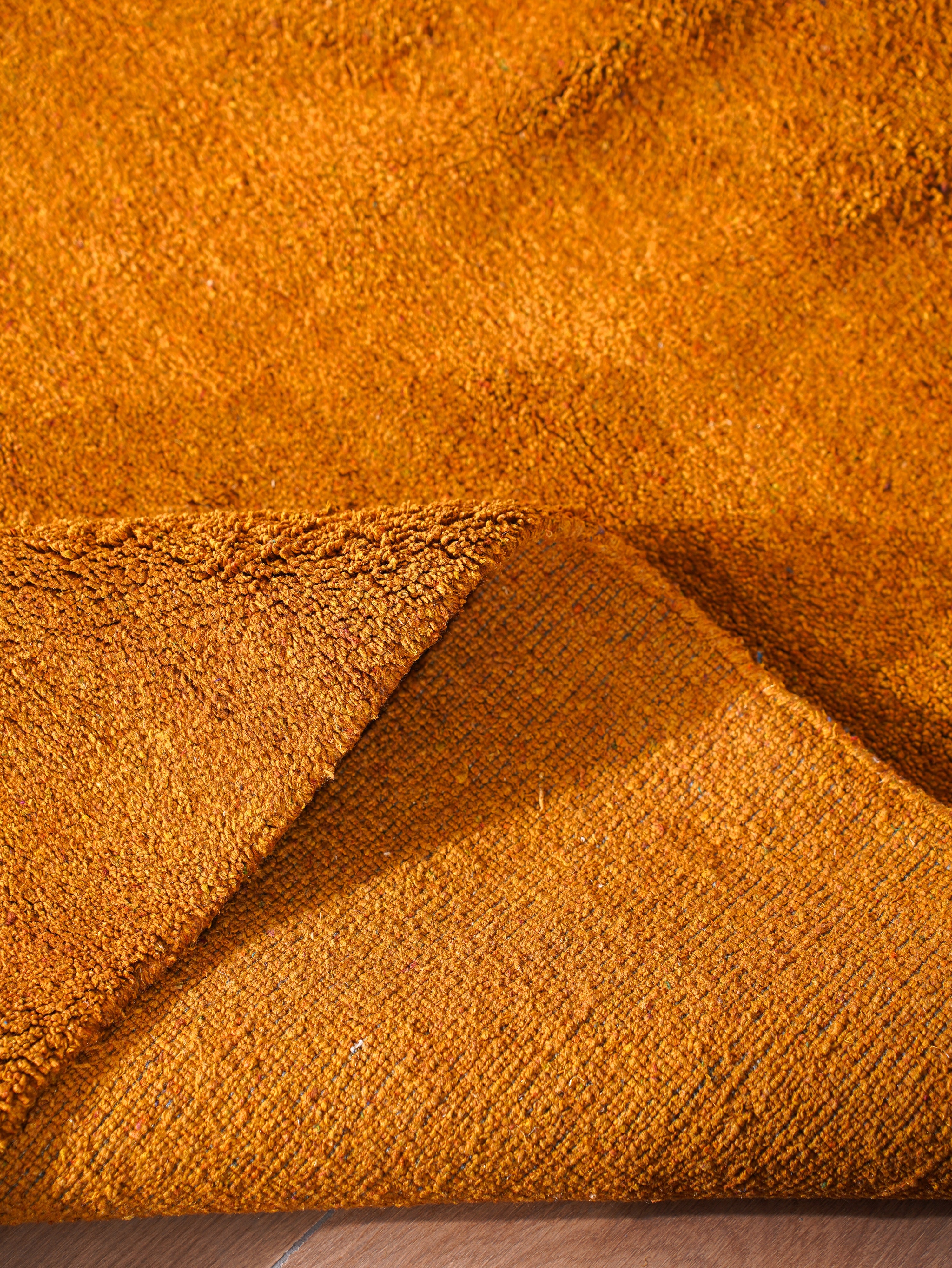 Solid Hand Knotted Silk & Wool Rug