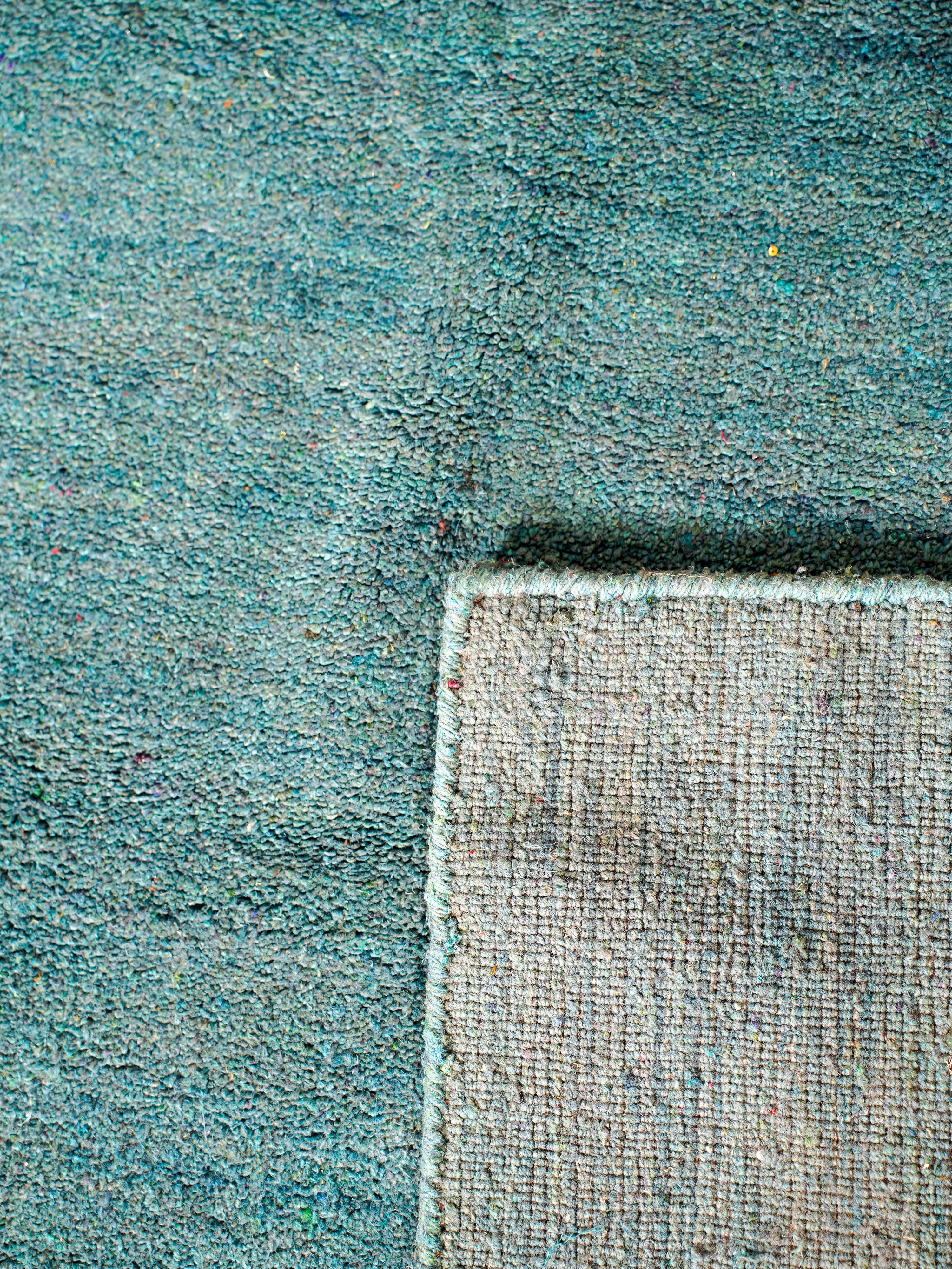 Solid Hand Knotted Silk & Wool Rug