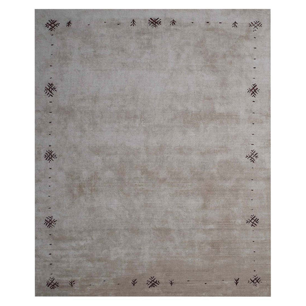 Neil Hand Knotted Silk & Wool Beige Area Rug