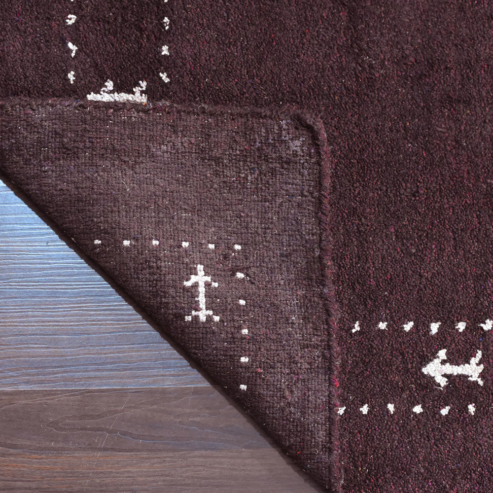 Fia Hand Knotted Silk & Wool Brown Area Rug