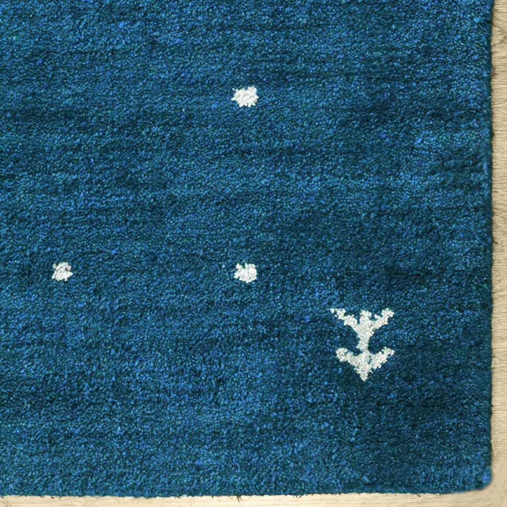Dale Hand Knotted Silk & Wool Blue Area Rug