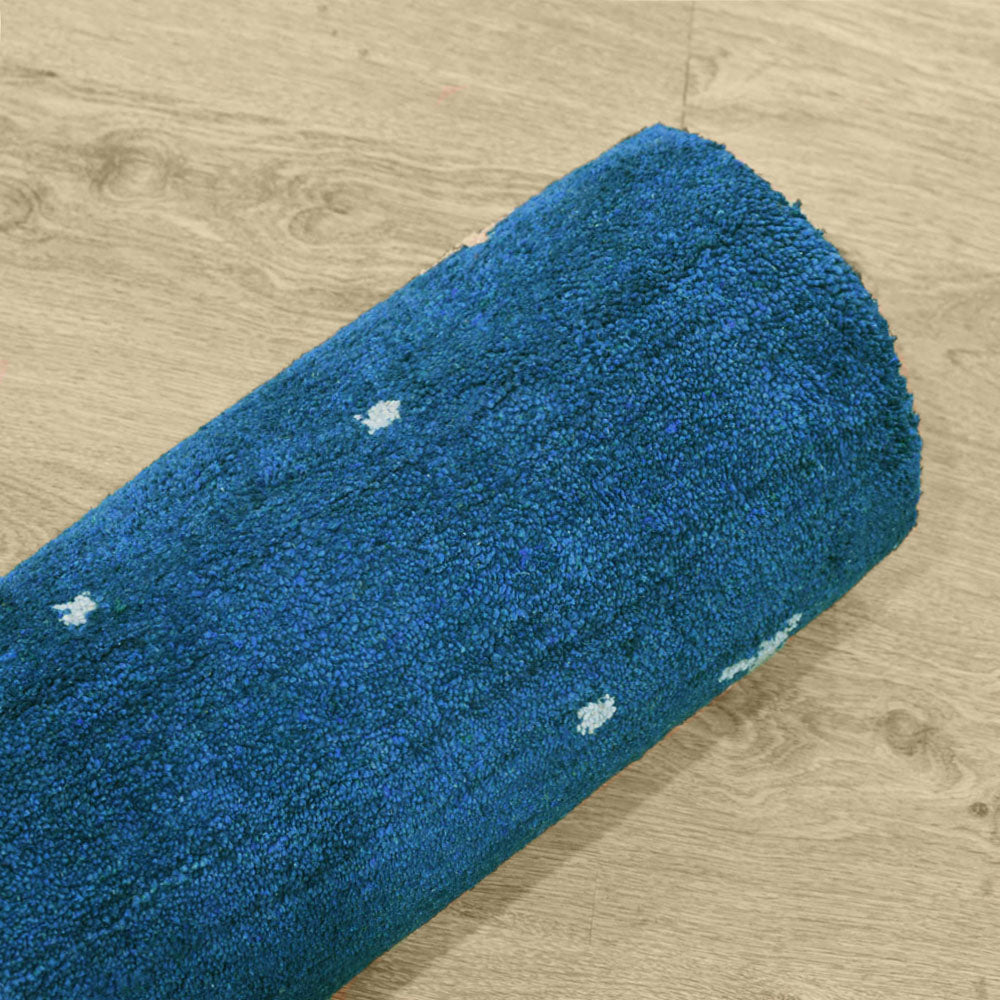 Dale Hand Knotted Silk & Wool Blue Area Rug