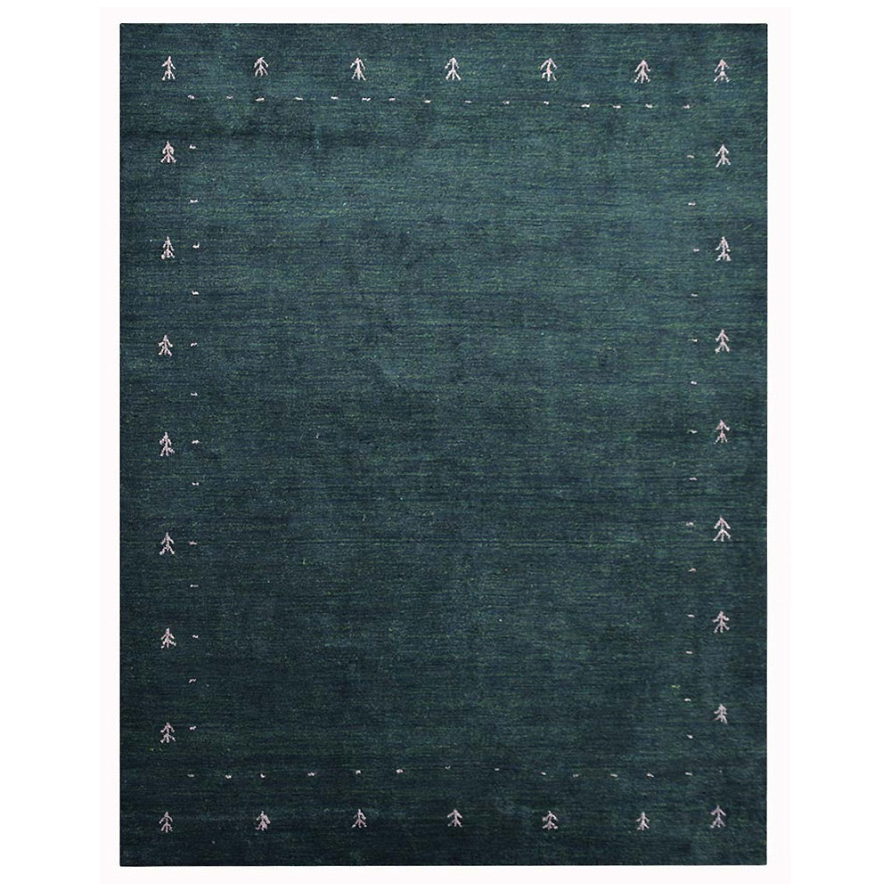 Dale Hand Knotted Silk & Wool Blue Area Rug