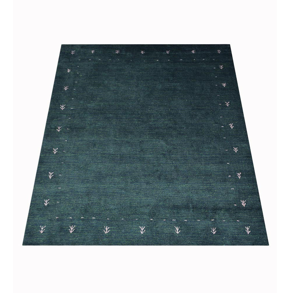 Dale Hand Knotted Silk & Wool Blue Area Rug