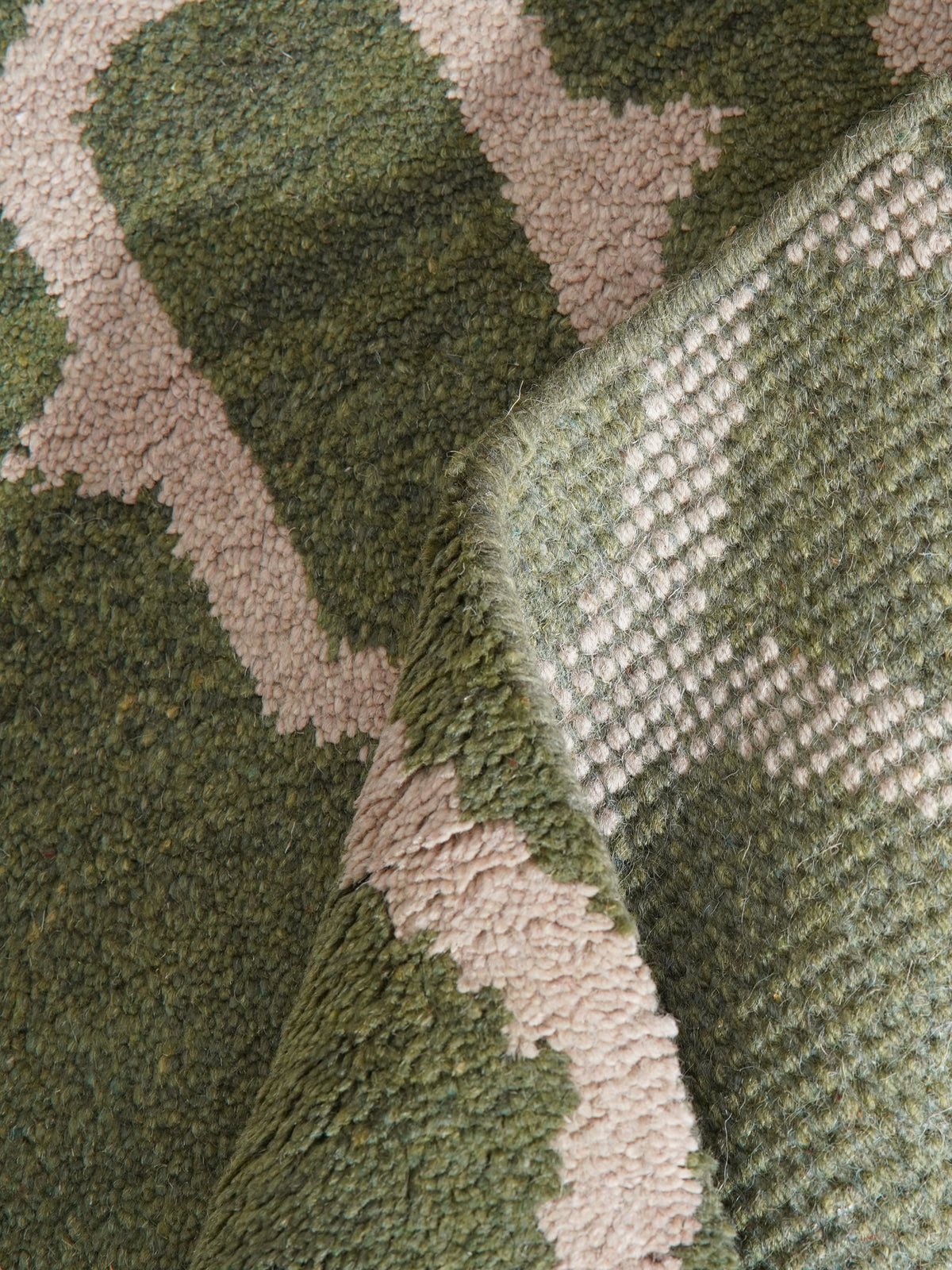 Azure Hand Knotted Wool Green Area Rug