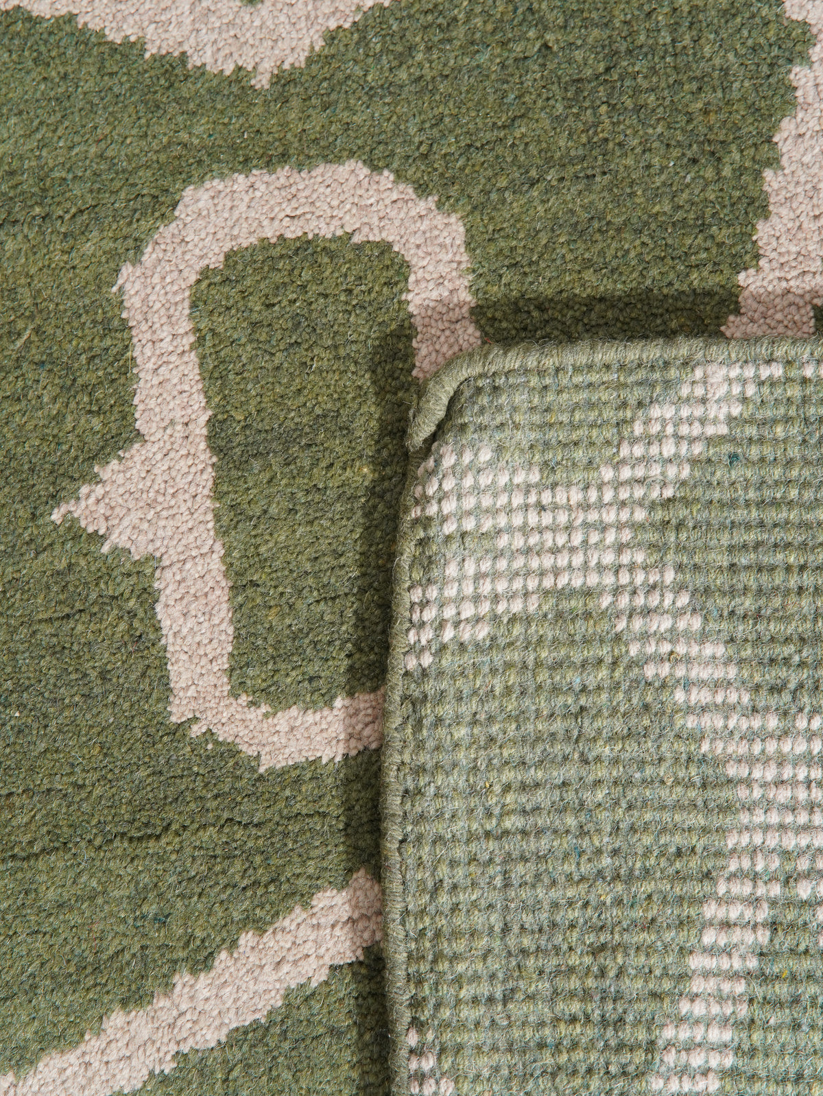 Azure Hand Knotted Wool Green Area Rug