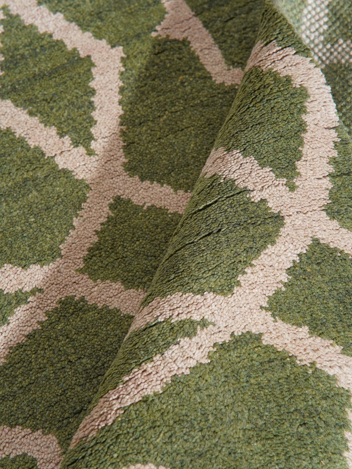 Azure Hand Knotted Wool Green Area Rug