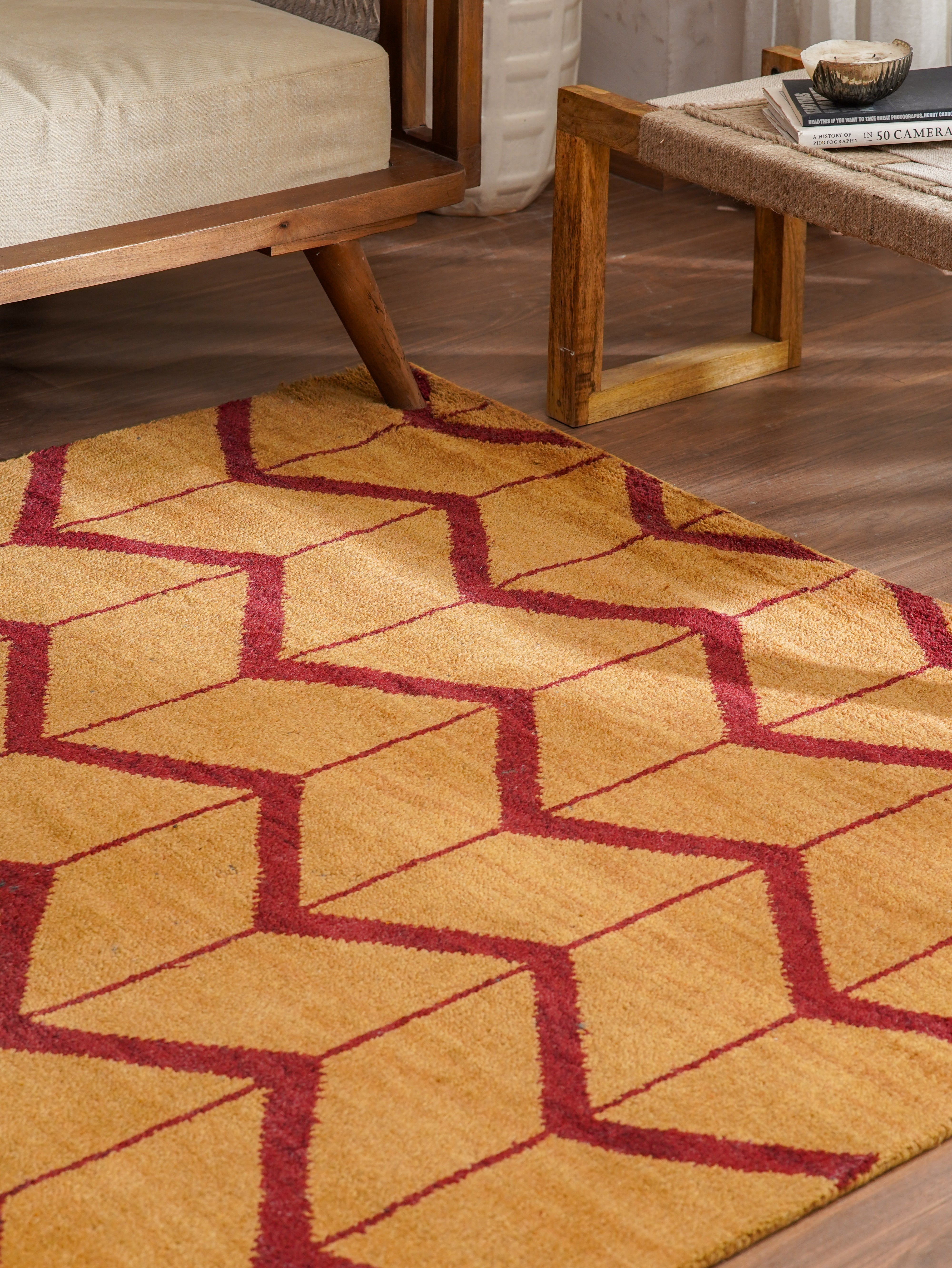 Chevron Hand Knotted Wool Area Rug