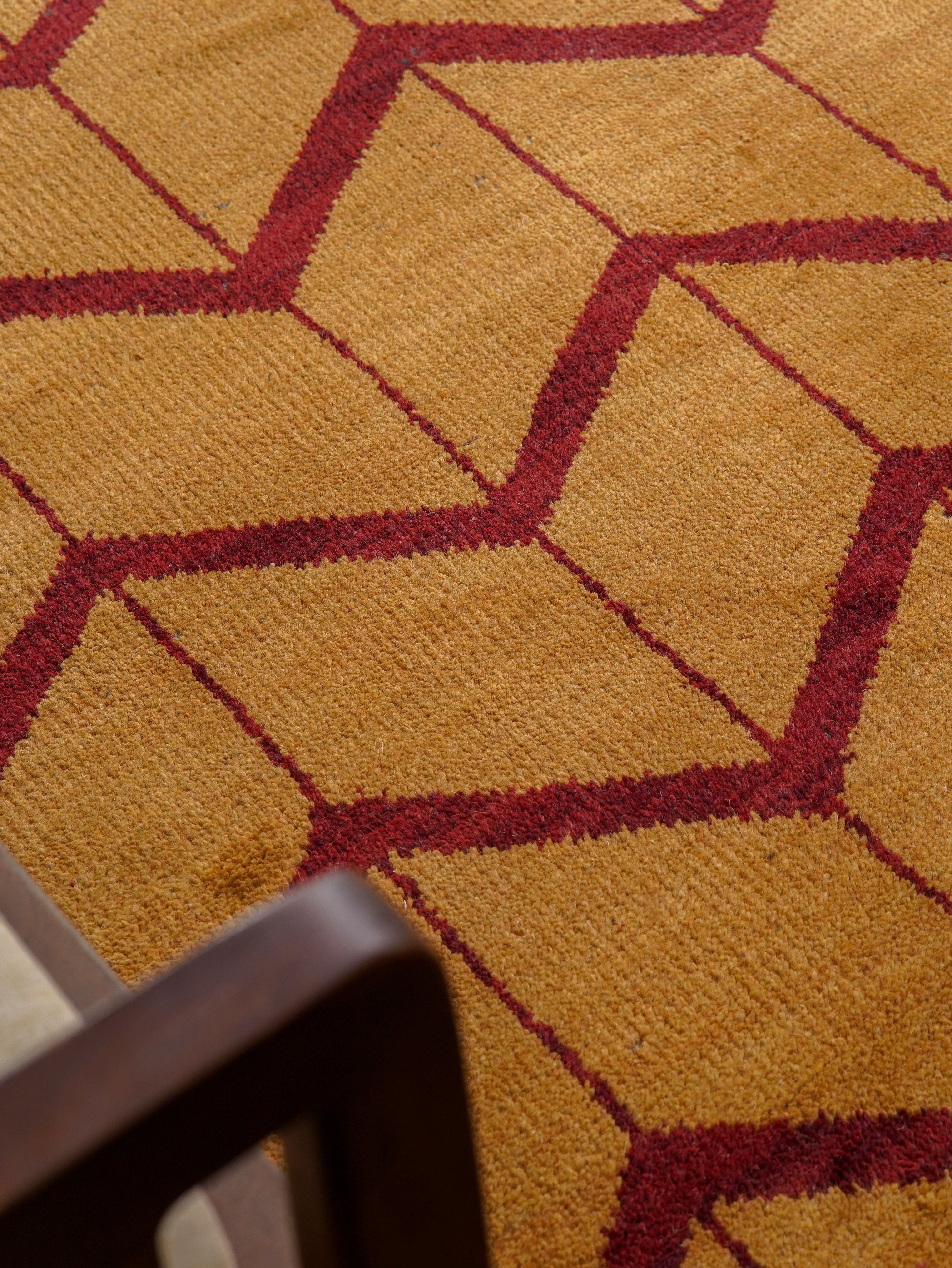 Chevron Hand Knotted Wool Area Rug