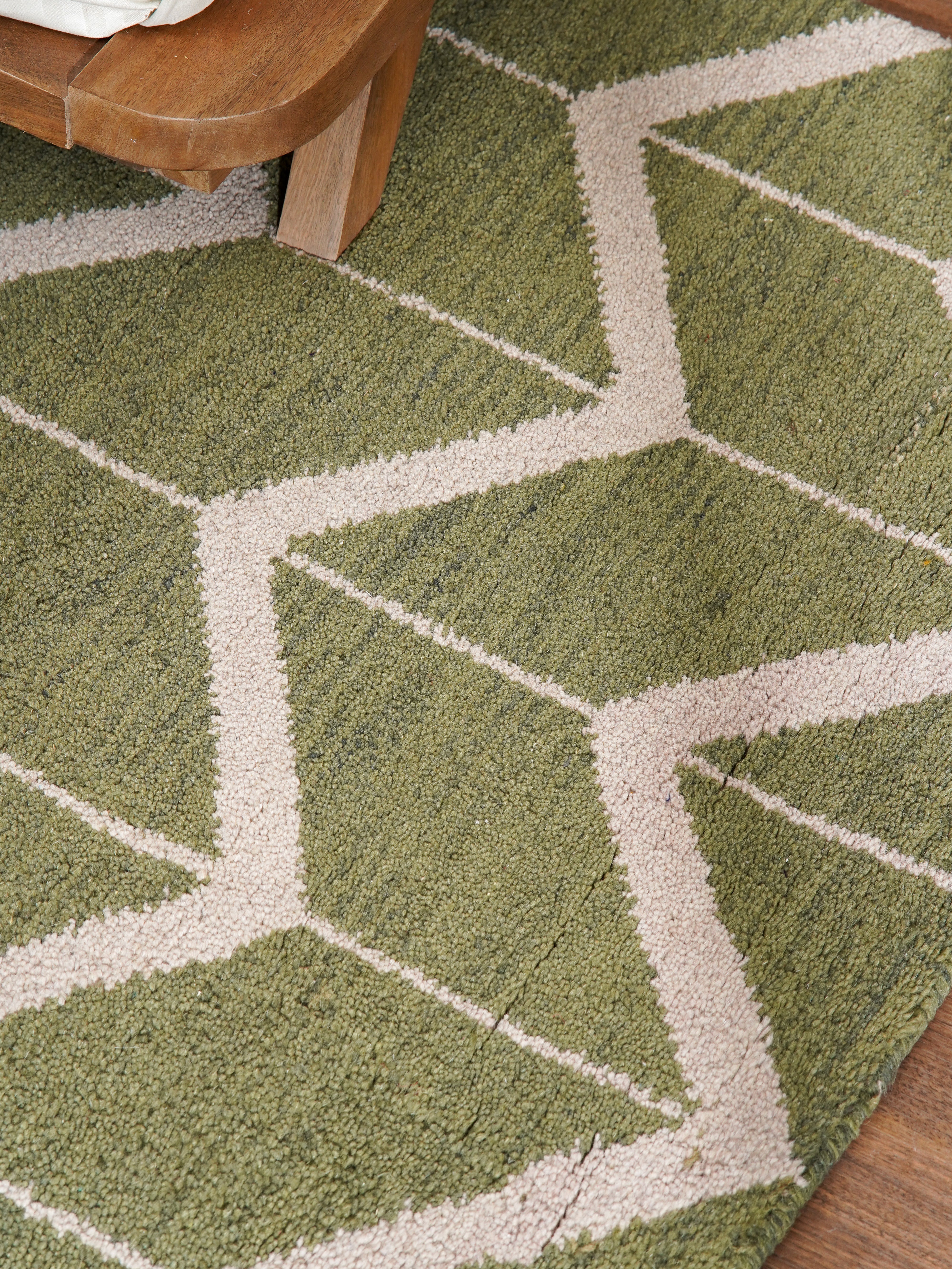 Chevron Hand Knotted Wool Area Rug