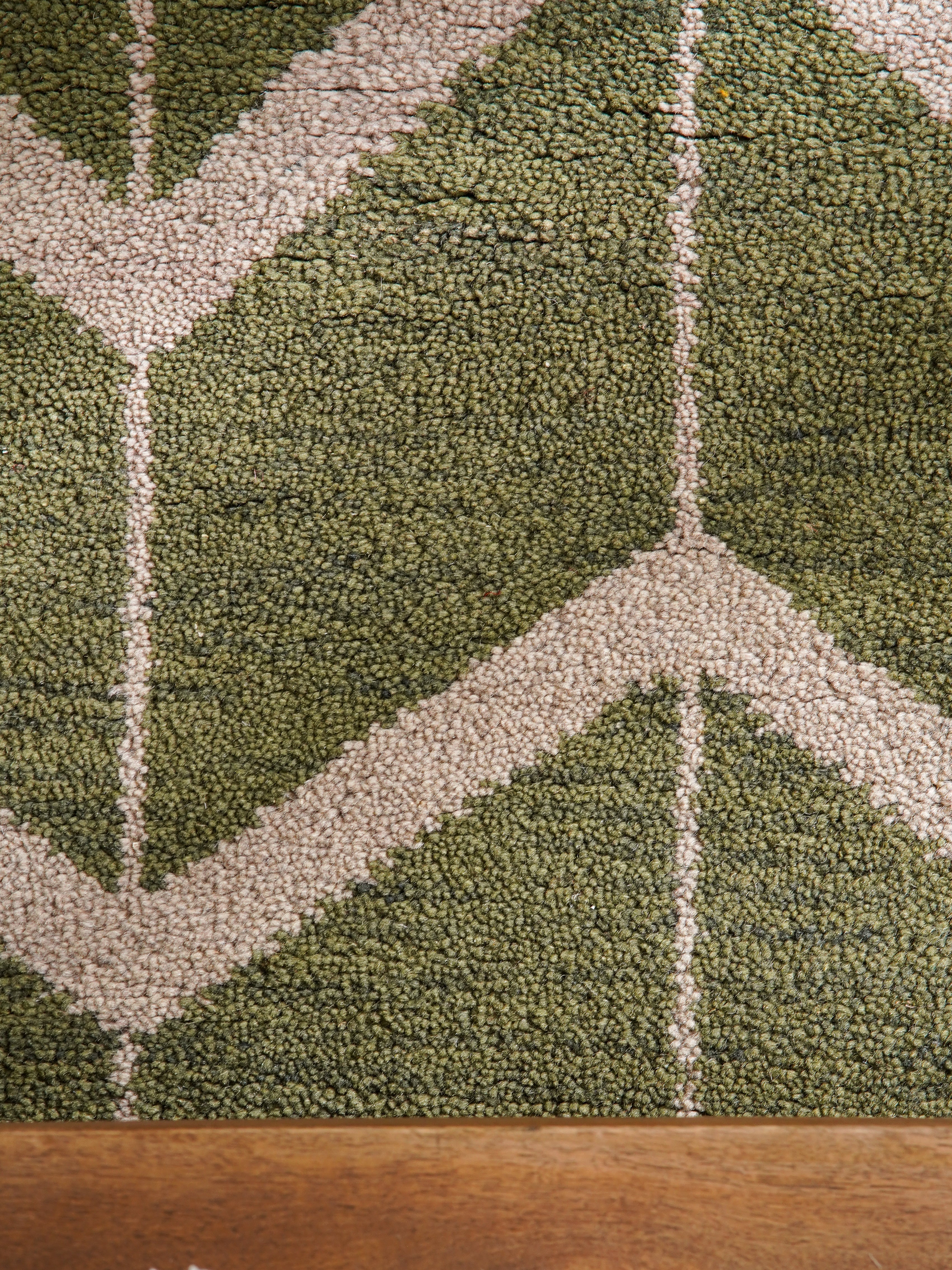 Chevron Hand Knotted Wool Area Rug