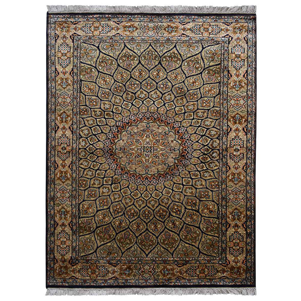 Yogyakarta Hand Knotted Persian Original Silk Area Rug