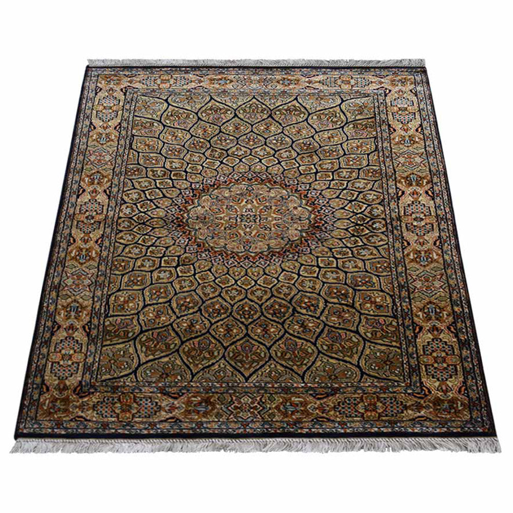 Yogyakarta Hand Knotted Persian Original Silk Area Rug
