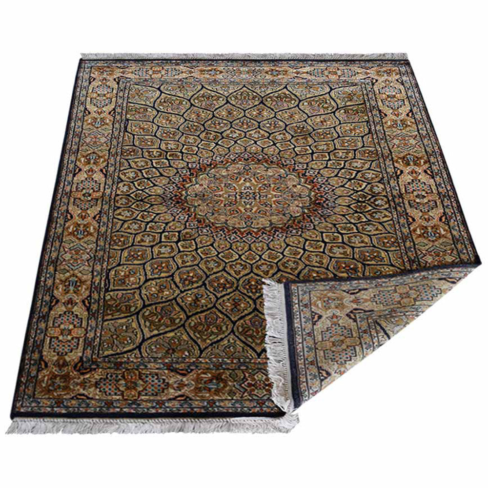Yogyakarta Hand Knotted Persian Original Silk Area Rug
