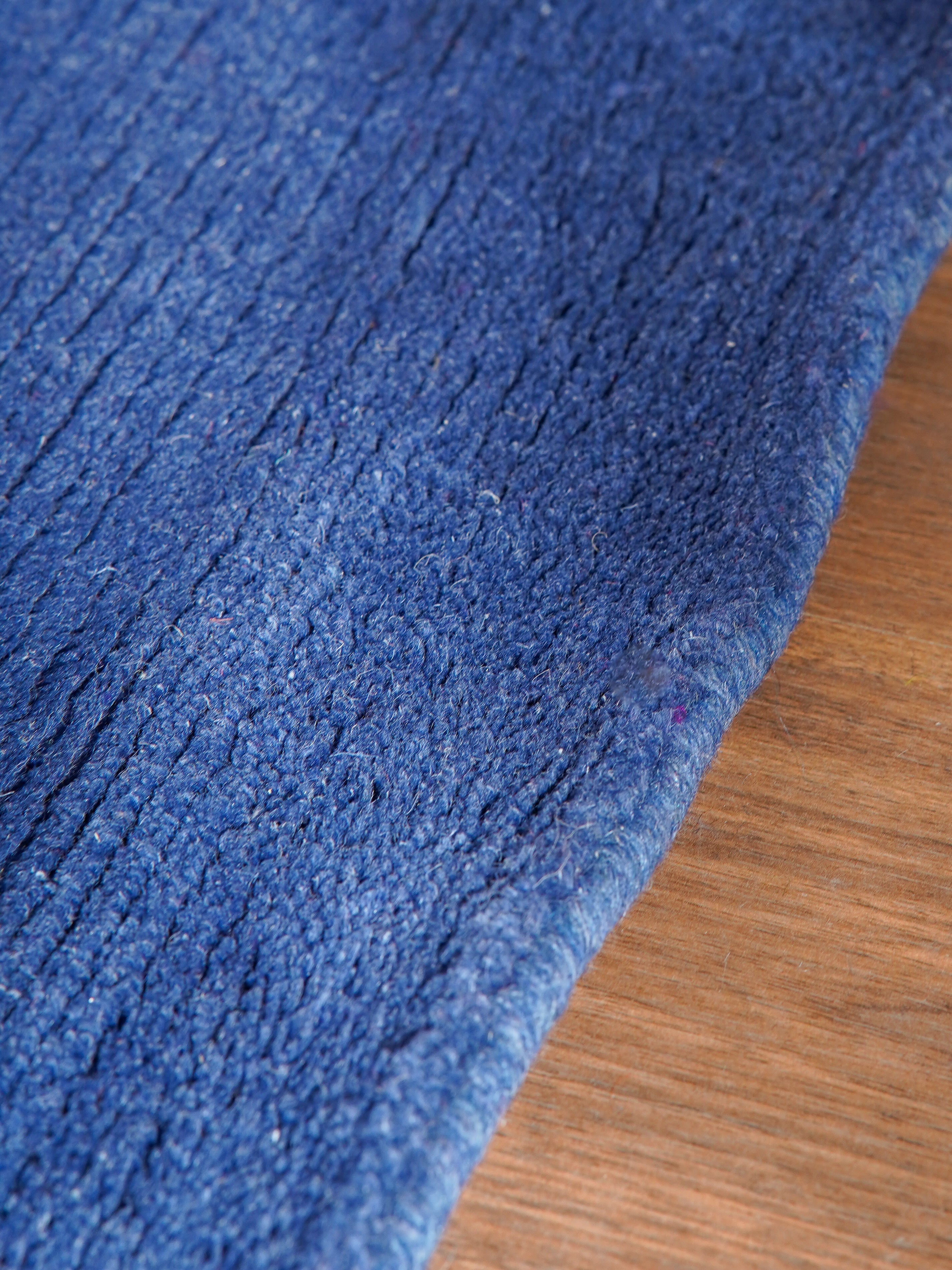 Solid Blue Hand Knotted Tibbati Wool Rug