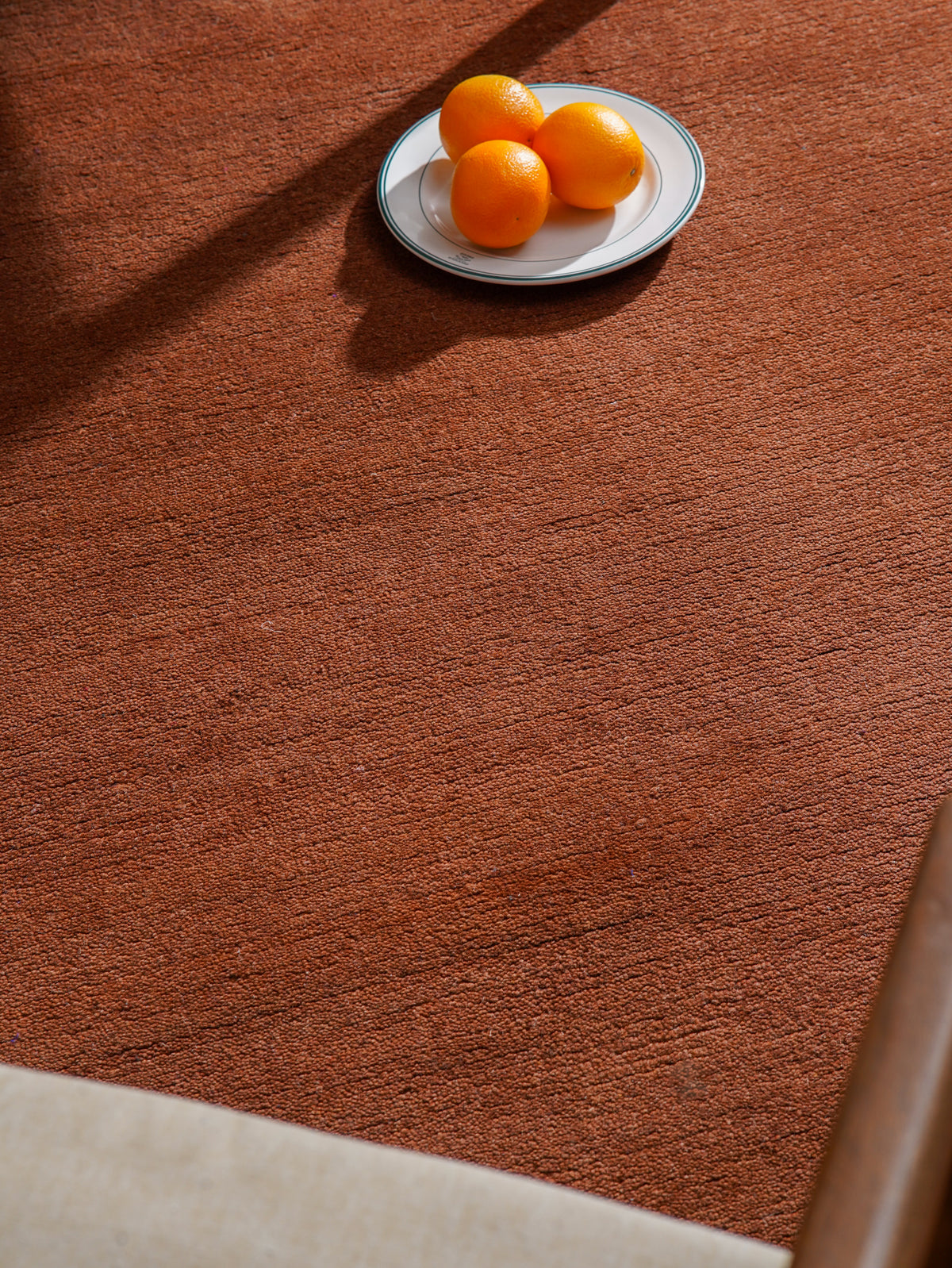 Solid Orange Hand Knotted Tibbati Wool Rug