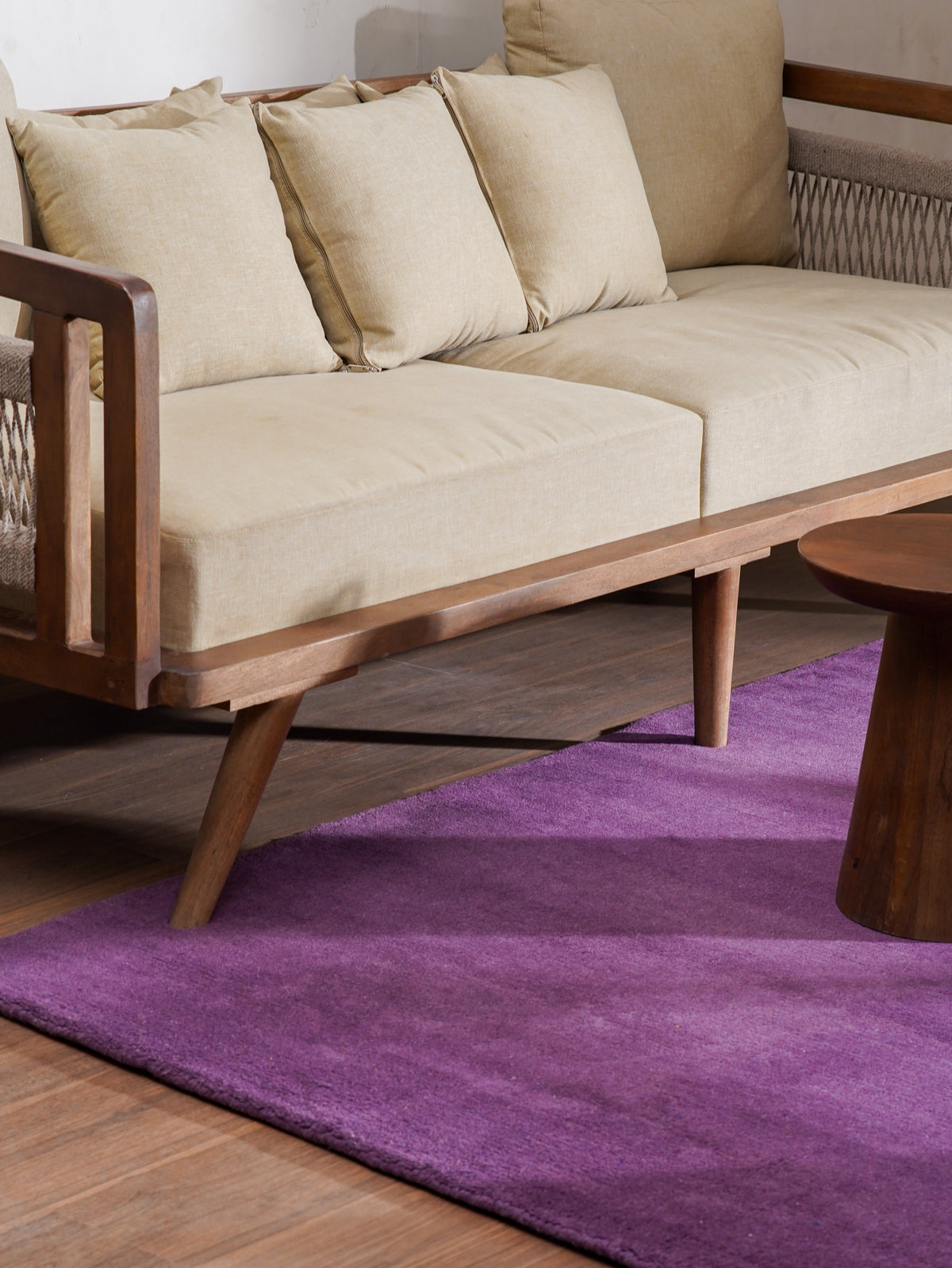 Purple Hand Knotted Tibbati Wool Rug