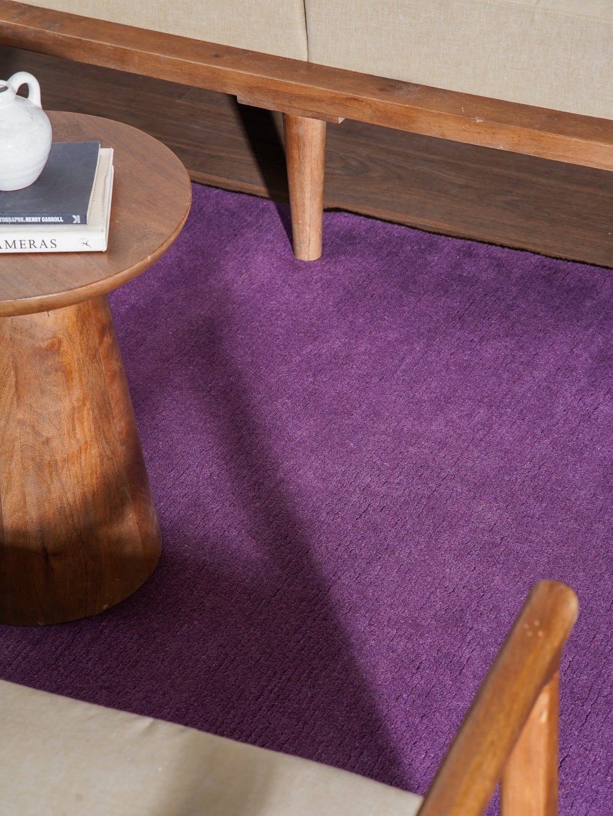 Purple Hand Knotted Tibbati Wool Rug