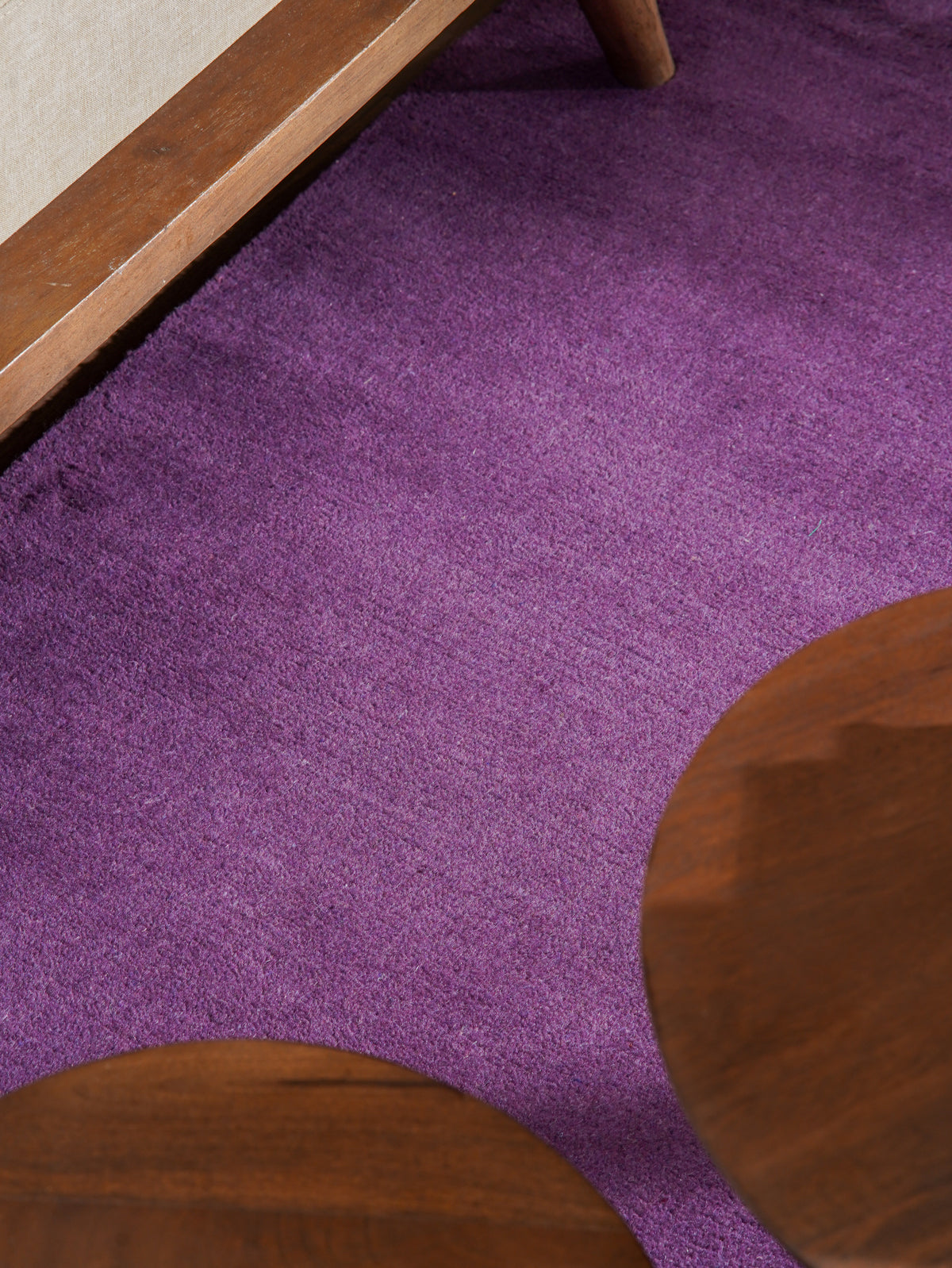 Purple Hand Knotted Tibbati Wool Rug