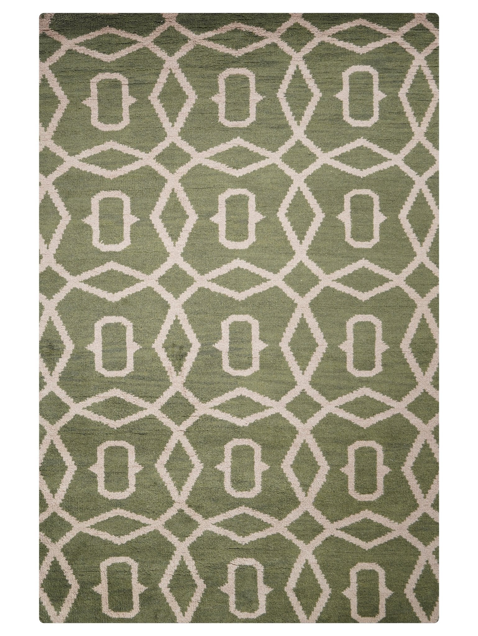 Azure Hand Knotted Wool Green Area Rug - BBH HOMES LLC