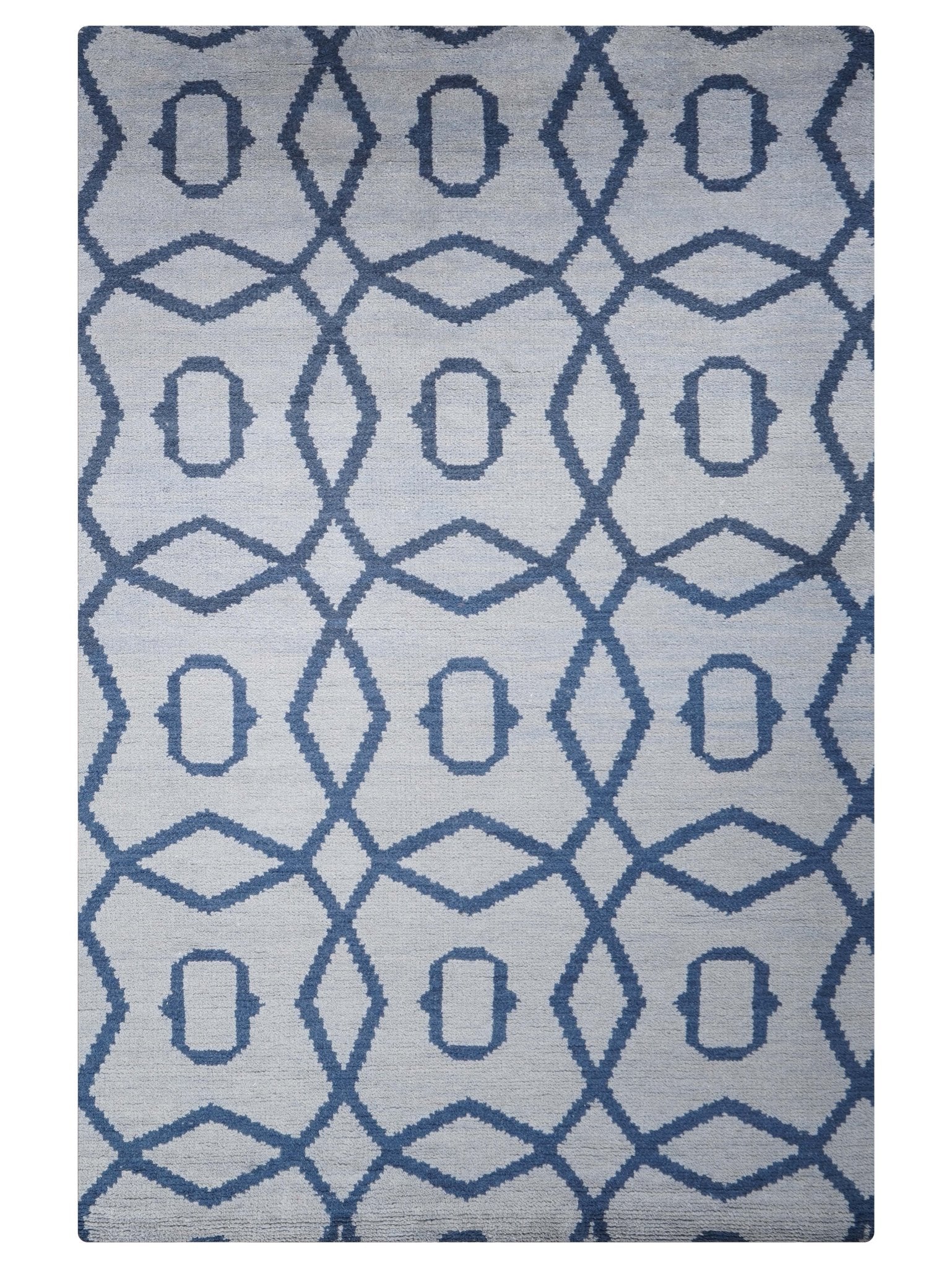 Azure Hand Knotted Wool Light Blue Area Rug - BBH HOMES LLC