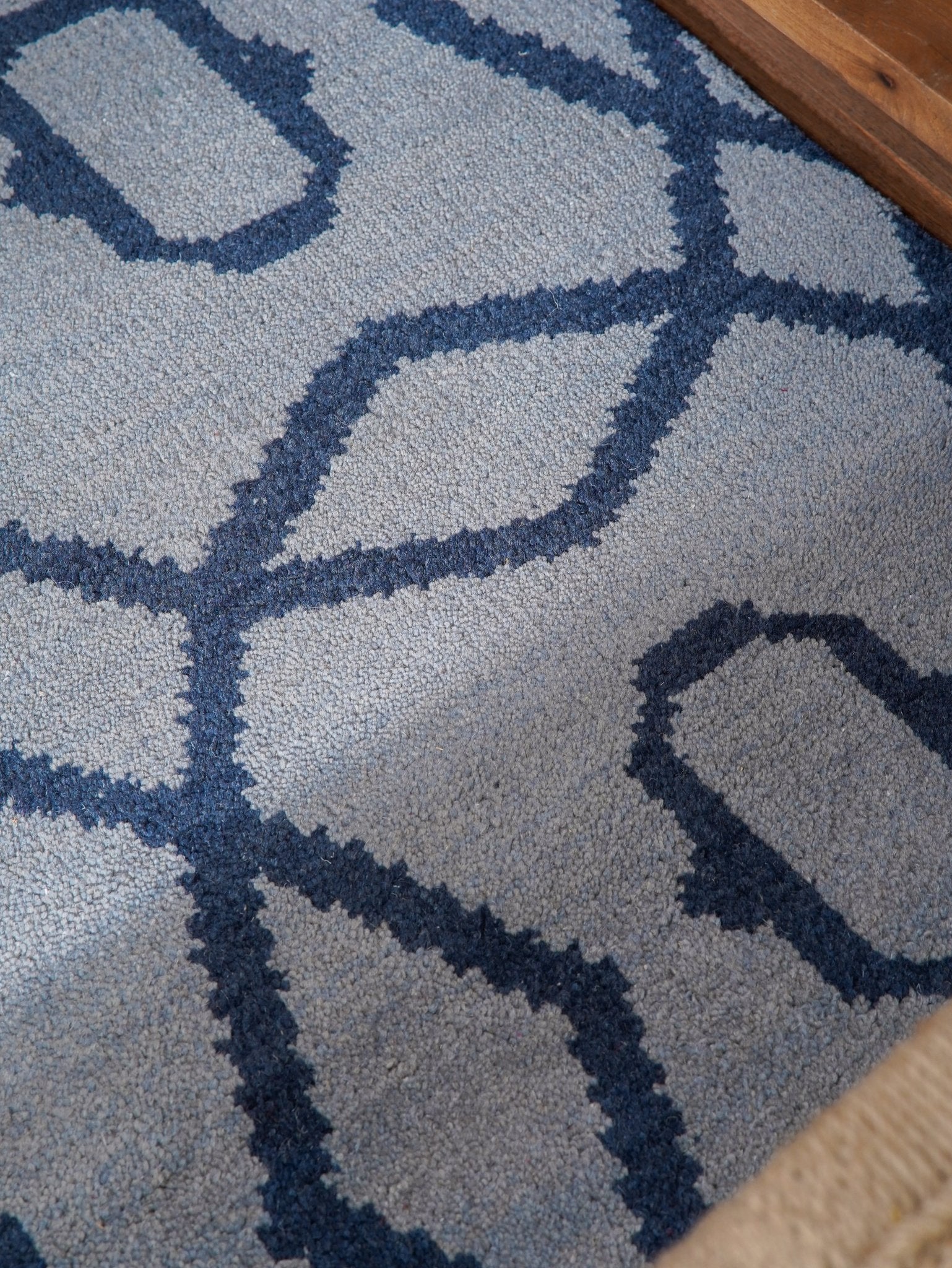 Azure Hand Knotted Wool Light Blue Area Rug - BBH HOMES LLC