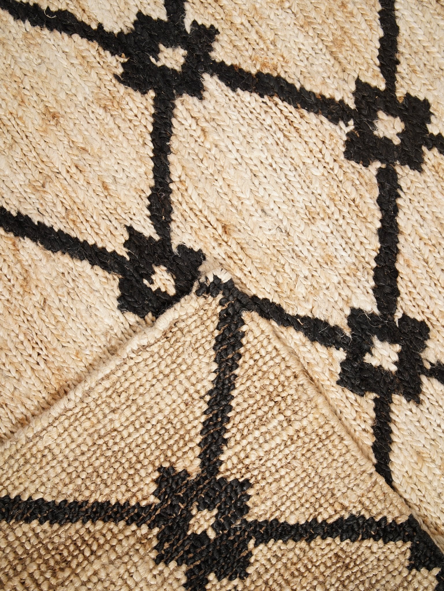 Beige Black Hand Woven Jute Rug - BBH HOMES LLC