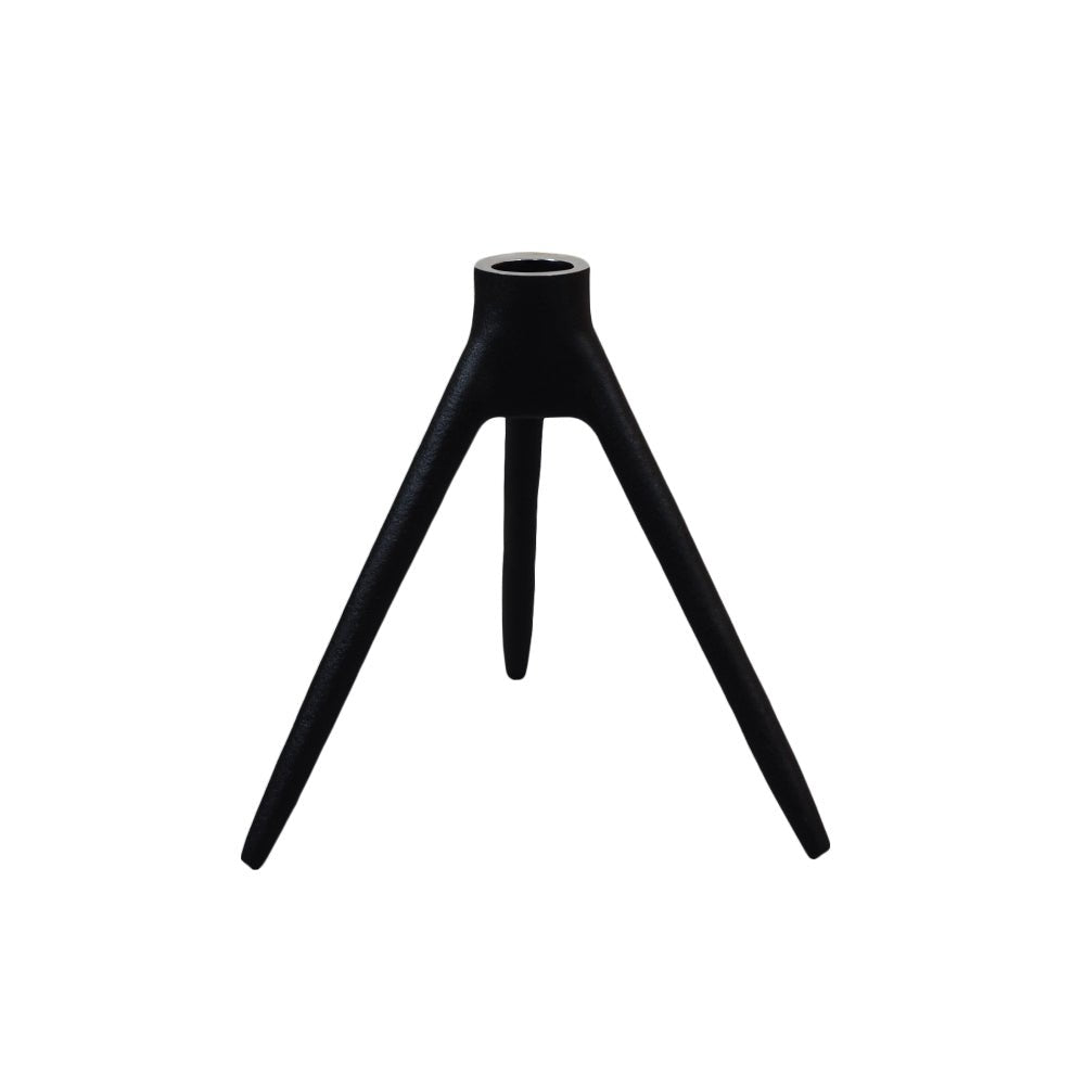 Eco - Friendly Handmade Aluminum Geometric Black Set Of One Vase Candle Holder - BBH HOMES LLC