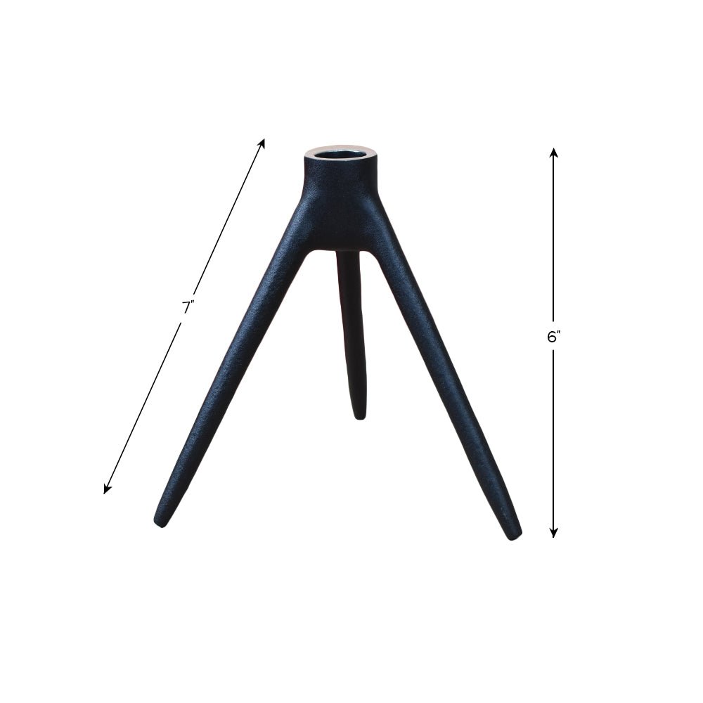 Eco - Friendly Handmade Aluminum Geometric Black Set Of One Vase Candle Holder - BBH HOMES LLC