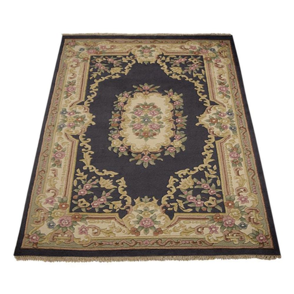 Hand Knotted Aras Wool Area Rug Oriental Light Blue - BBH HOMES LLC