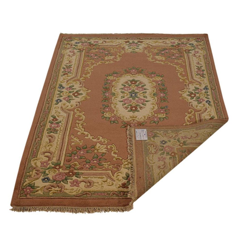 Hand Knotted Aras Wool Area Rug Oriental Rose Cream - BBH HOMES LLC