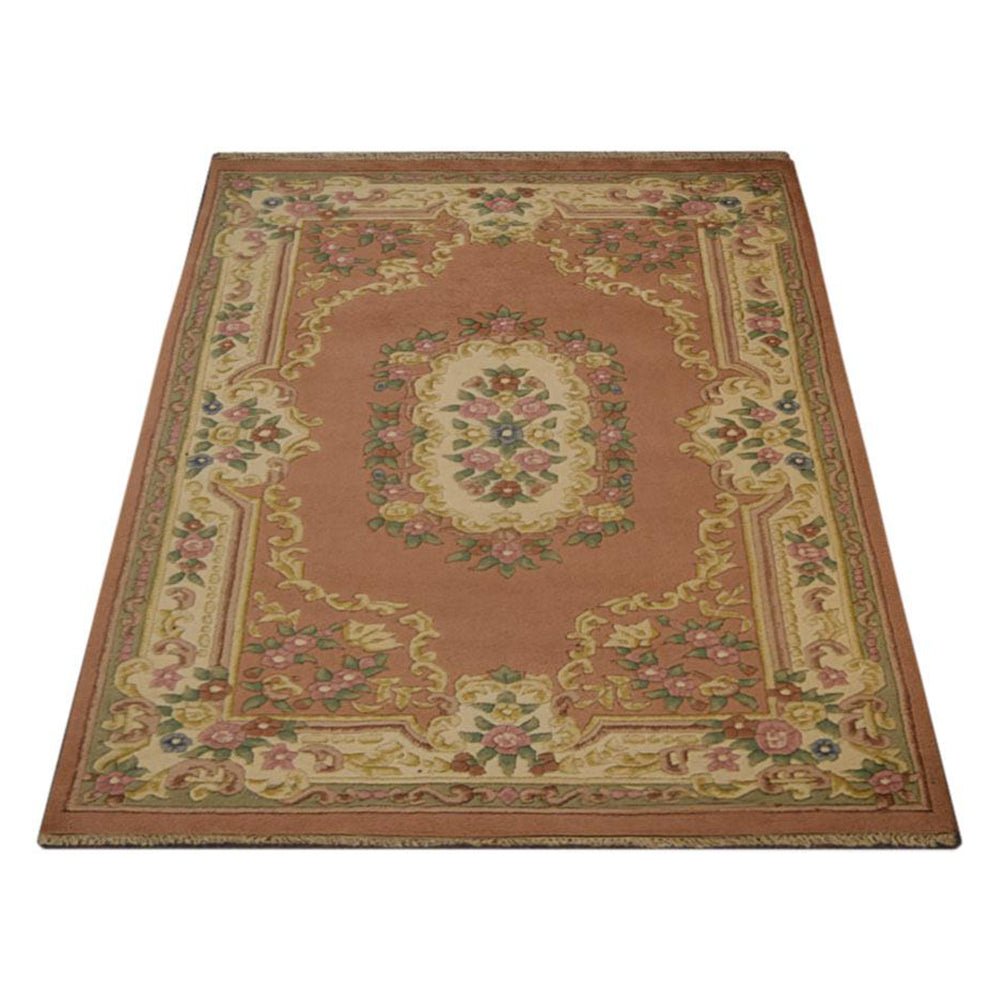 Hand Knotted Aras Wool Area Rug Oriental Rose Cream - BBH HOMES LLC