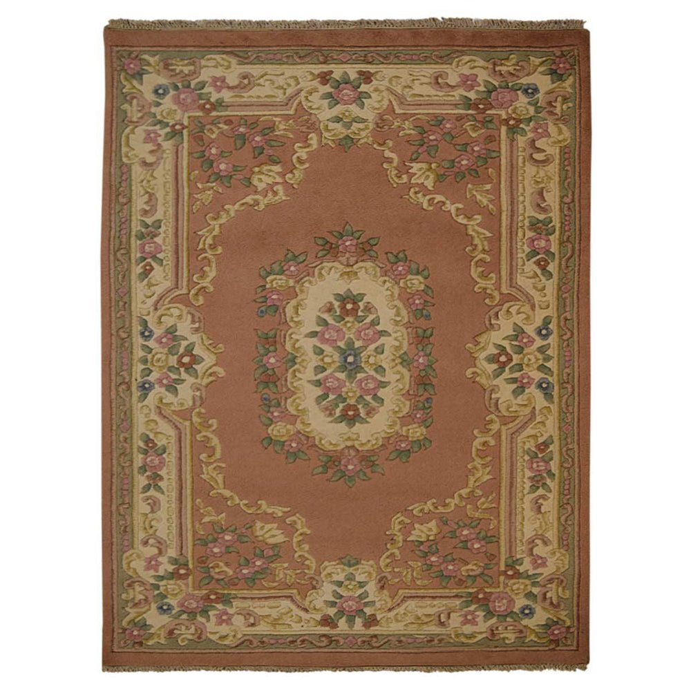 Hand Knotted Aras Wool Area Rug Oriental Rose Cream - BBH HOMES LLC