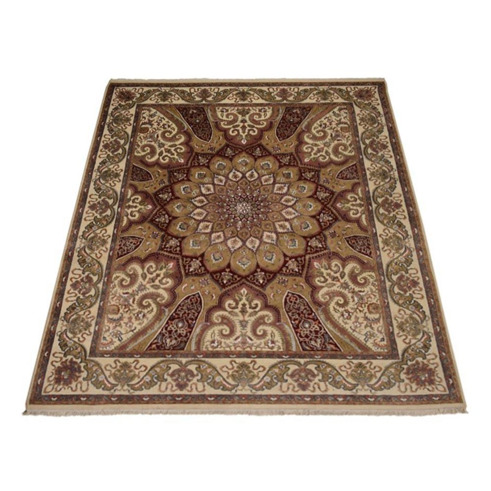 Hand Knotted Isfahan Wool Area Rug Oriental Cream - BBH HOMES LLC