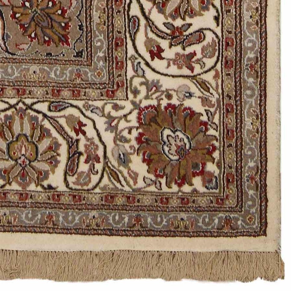 Hand Knotted Isfahan Wool Area Rug Oriental Cream - BBH HOMES LLC
