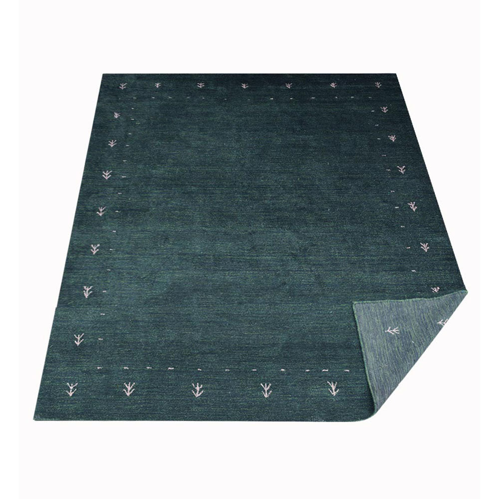 Hand Knotted Loom Silk Area Rug Contemporary Dark Green - BBH HOMES LLC