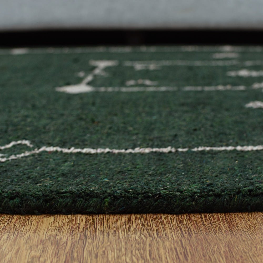Hand Knotted Loom Silk Mix Area Rug Contemporary Dark Green - BBH HOMES LLC