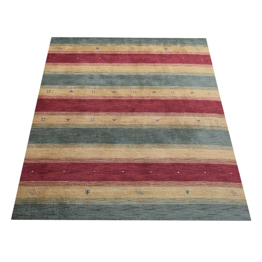 Hand Knotted Loom Wool Area Rug Contemporary Green Gold - BBH HOMES LLC