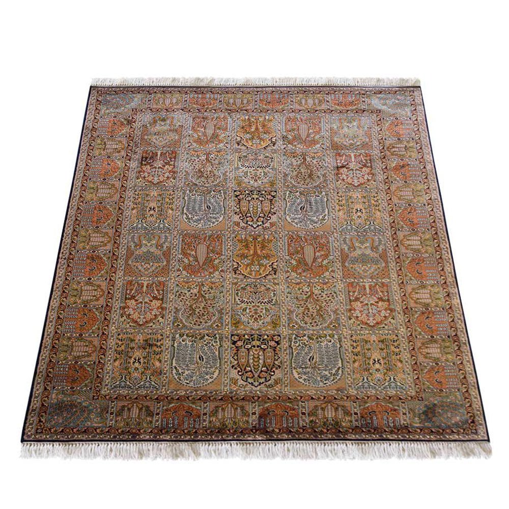 Hand Knotted Persian Original Silk Area Rug Oriental Blue - BBH HOMES LLC