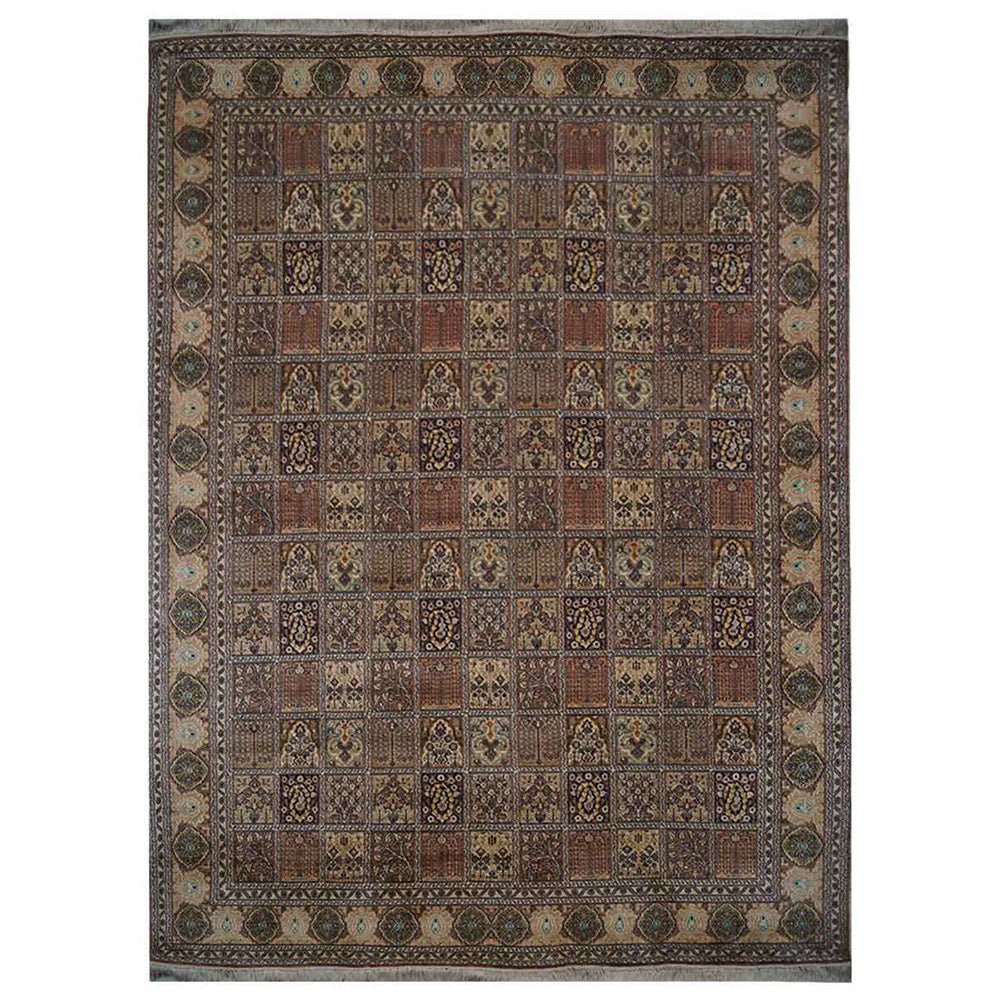 Hand Knotted Persian Original Silk Area Rug Oriental Cream - BBH HOMES LLC