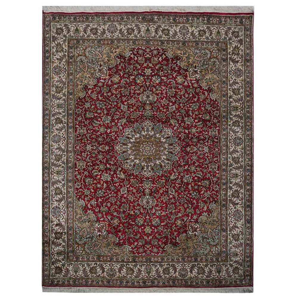 Hand Knotted Persian Original Silk Area Rug Oriental Red - BBH HOMES LLC