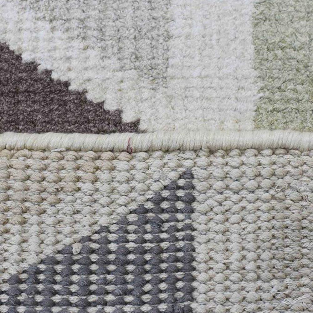 Hand Knotted Viscose Area Rug Geometric Multicolor - BBH HOMES LLC